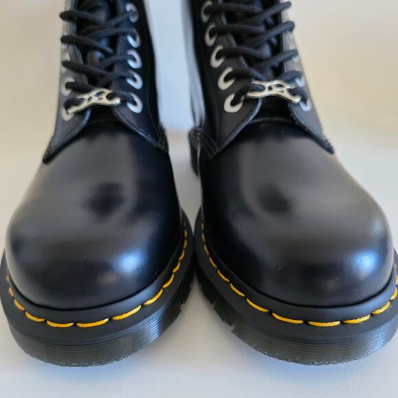 Dr. Martens 1460 Zip Black Leather Combat Boots –Women 10/ Men 9 main image 8